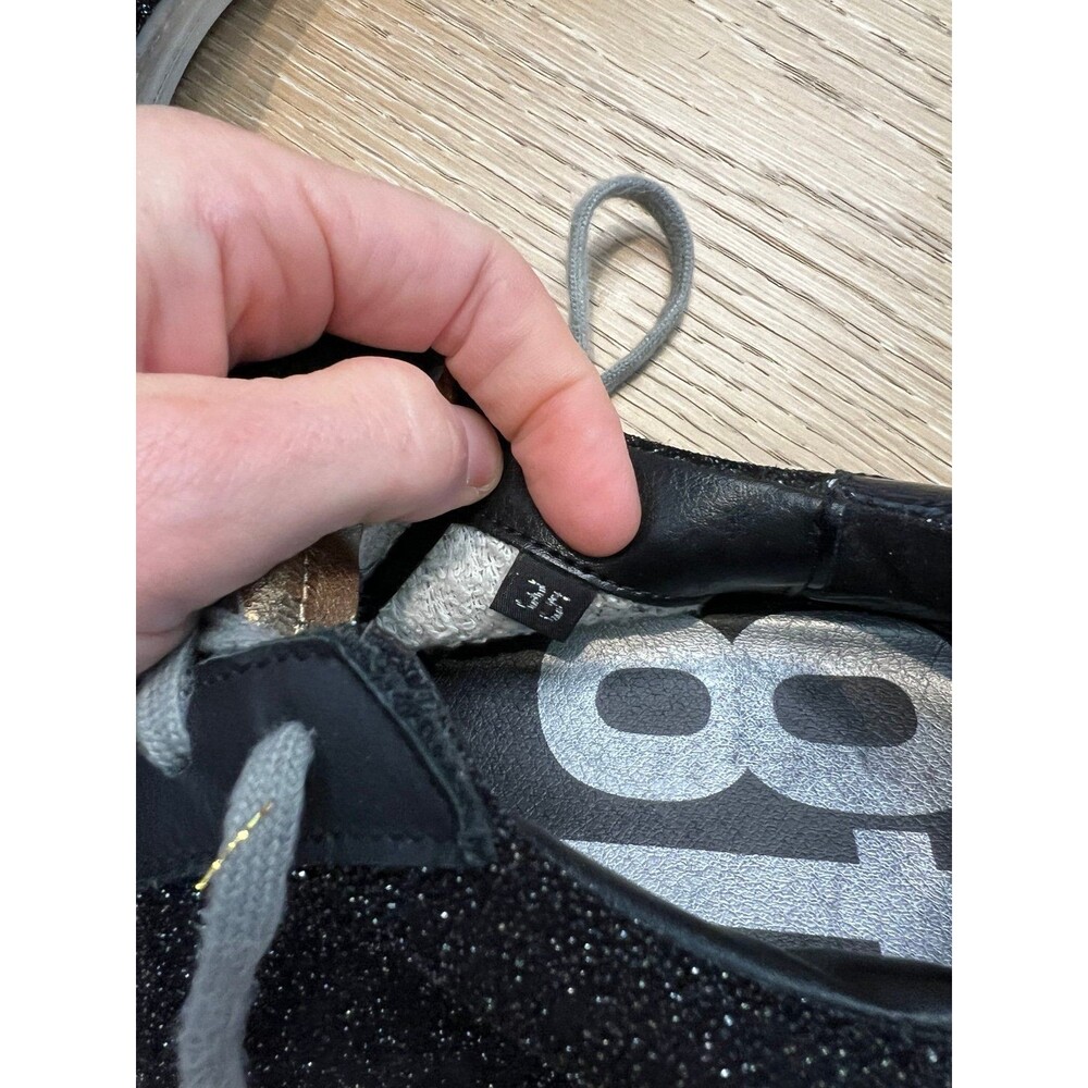 p448 sneakers UK 35 US 4.5 5 Black Glitter Gold - Picture 8 of 8